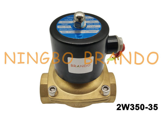 2/2 Way NC 1-1/4" Inch Direct Acting AC220V Brass Body Water Treatment UW-35 Uni-D Type 2W350-35