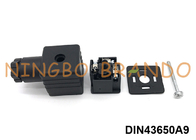 DIN43650A PG9 2P+E 電磁弁コイルコネクタ IP65 AC DC 黒
