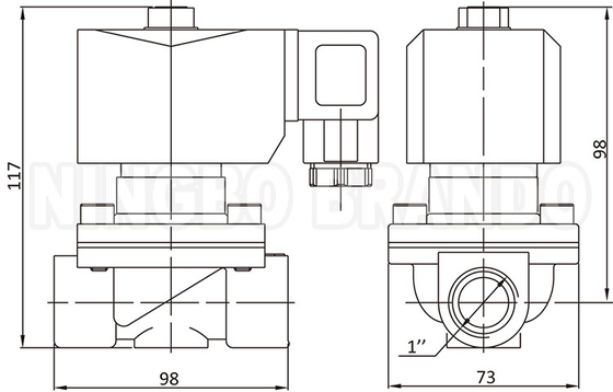 2W250-25 1'' 2 Way 通常閉ざされた銅水電磁弁 24V 220V
