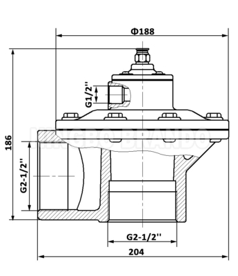 BFEC MF-Z-62S 2-1/2'' バッグフィルター用右角リモートパイロットバルブ