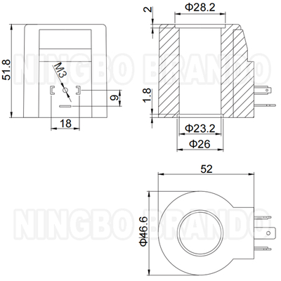 油研 DSG-03 油圧ソレノイドバルブ コイル DC12V DC24V 28W 38W