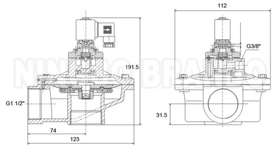 華能 MD140S 1-1/2'' ねじ込み式パルスジェットバルブ 24VDC 220VAC