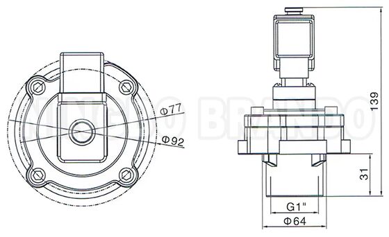 HUANENG MD325 潜水1'インパルスジェットバルブ 24V 110V 220V
