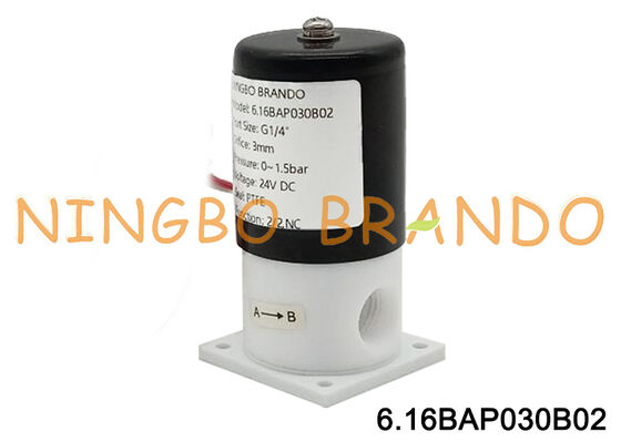 1/4 ''酸アルカリ耐食性絶縁用 PTFE ソレノイド バルブ