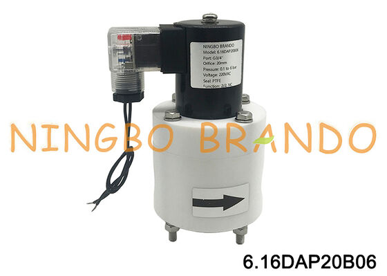 3/4 ''耐腐食性 PTFE 電磁弁 DC24V AC110V AC220V
