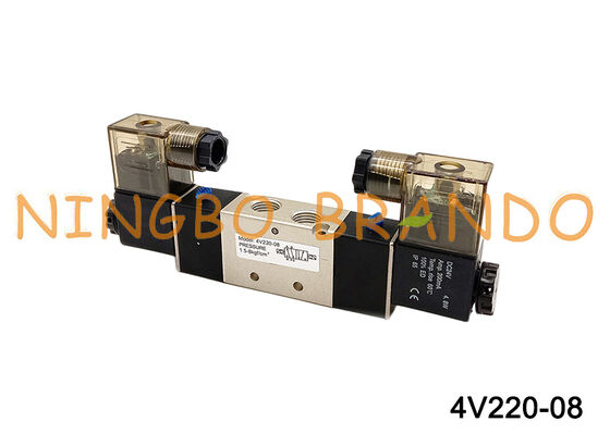 4V220-08 電磁エアバルブ 2 ポジション 5 方 DC24V 12V AC220V AC110V