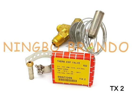 Danfoss タイプ 068Z3206 TX2 サーモスタット膨張バルブ 3/8 インチ x 1/2 インチ フレア