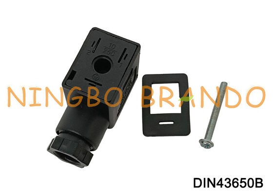 Solenoid Valve Coil Connector DIN43650 B MPM Black DIN 43650 Type B