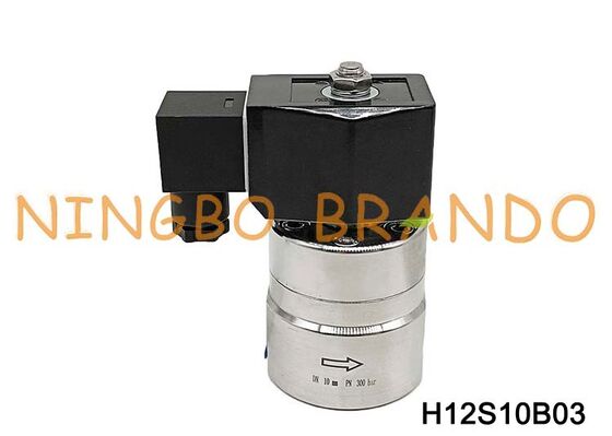 DN10 3/8 Inch 300 bar High Pressure Solenoid Valve Stainless Steel 220V 24V