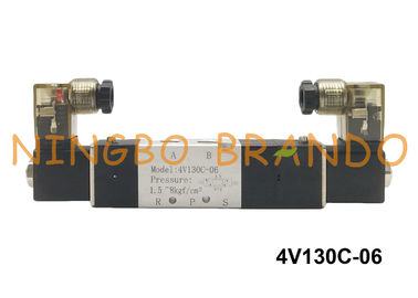 BSPT 1/8&quot; 4V130C-06 Airtacのタイプ空気のソレノイドの空気弁5の方法3位置DC12V AC110V