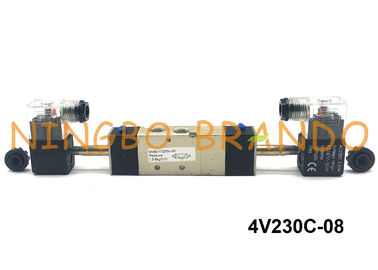 4V230C-08 PT 1/4&quot; AirTACのタイプ空気電磁弁の倍電気制御5/3方法12VDC