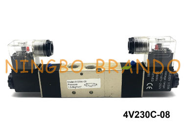 4V230C-08 PT 1/4&quot; AirTACのタイプ空気電磁弁の倍電気制御5/3方法12VDC