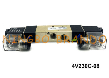 4V230C-08 PT 1/4&quot; AirTACのタイプ空気電磁弁の倍電気制御5/3方法12VDC