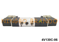AirTACのタイプ5/3方法BSPT 1/8&quot;空気の電磁弁24VDC 220VAC 4V130C-06