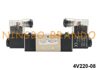AirTACのタイプ5/2方法1/4&quot;二重コイルの空気の電磁弁24VDC 220VAC 4V220-08