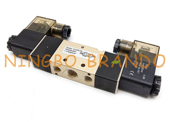 4V220-08 1/4&quot; Termianl箱5/2の方法二重ソレノイドの空気弁
