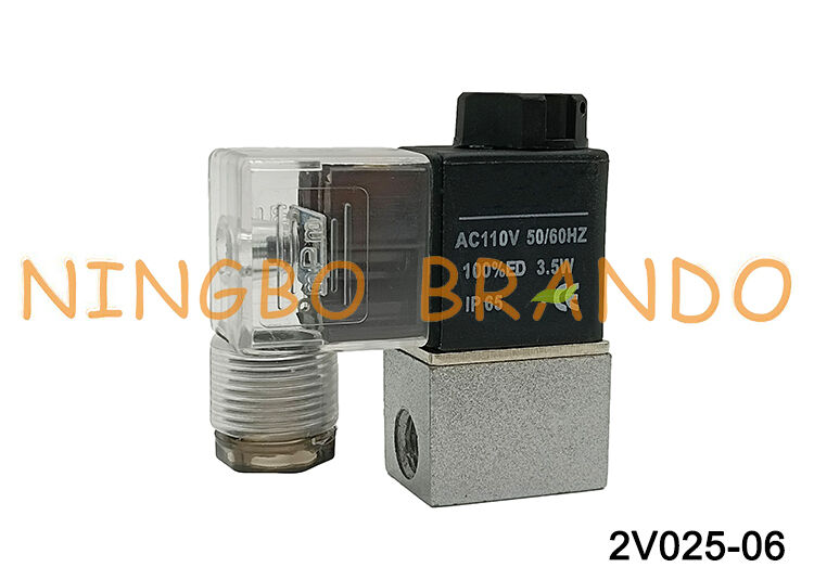 Airtac タイプ 2V025-06 1/8 ''流体制御バルブ 2/2way 110VAC AC110V