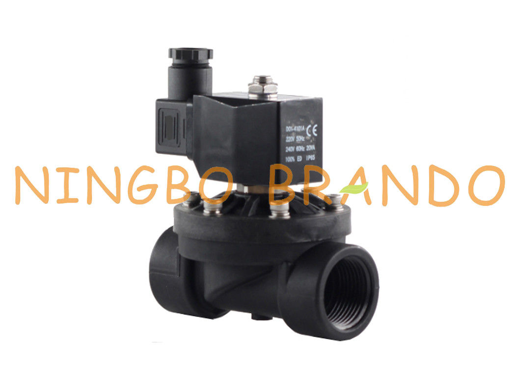 1/2 3/4インチPA66ナイロン プラスチック電気水電磁弁12V 24DC 110V 220V AC