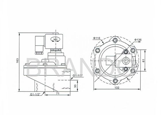 SCG353A047 IP65 Clean Air Pneumatic Pulse Valve With Die Casting Aluminum Body