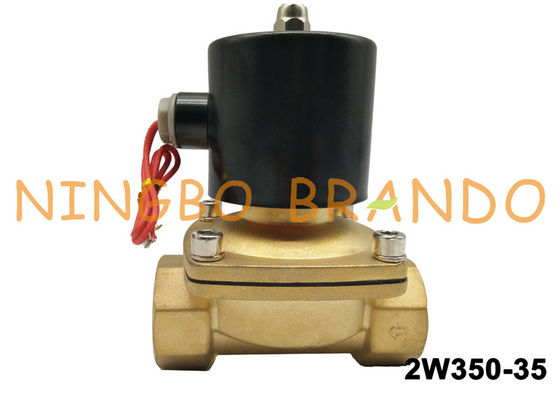 2/2 Way NC 1-1/4" Inch Direct Acting AC220V Brass Body Water Treatment UW-35 Uni-D Type 2W350-35