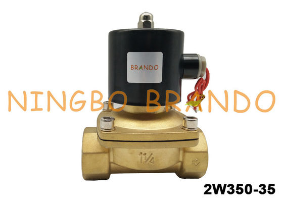 2/2 Way NC 1-1/4" Inch Direct Acting AC220V Brass Body Water Treatment UW-35 Uni-D Type 2W350-35