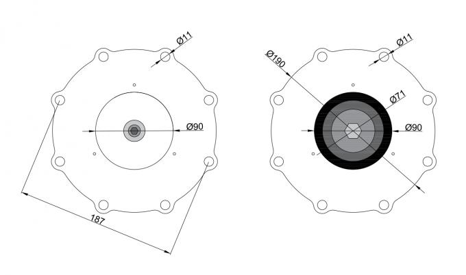 C113928 ASCOのタイプ ダイヤフラムの次元: