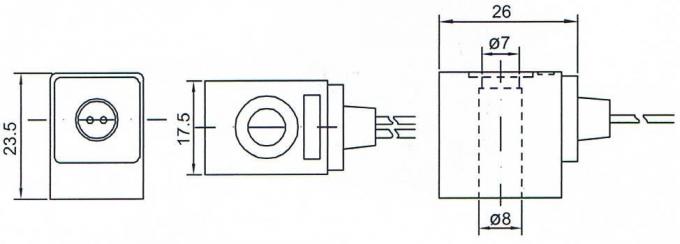 4V110シリーズ空気弁のソレノイドのコイルの次元: