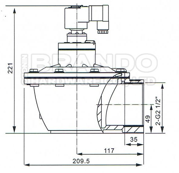 2 1/2」CA62T Goyenのタイプ集じん器の脈拍のジェット機弁0