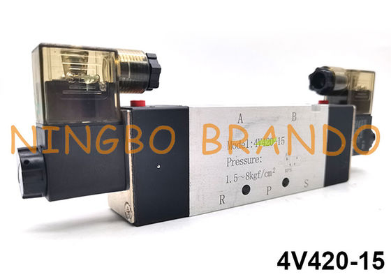 4V420-15 Airtacのタイプ航空管制の空気の電磁弁5/2の方法24V 220V