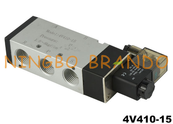 4V410-15 5/2 ウェイ 1/2 インチ空気空気圧電磁弁 24V DC 220V AC