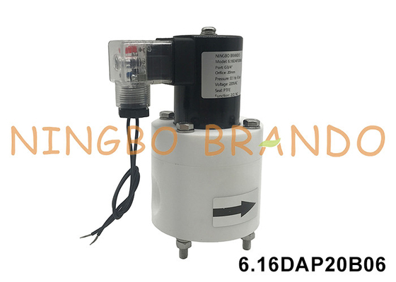 3/4'PTFE防腐電磁弁 酸アルカリ 化学抵抗 24V 110V 220V