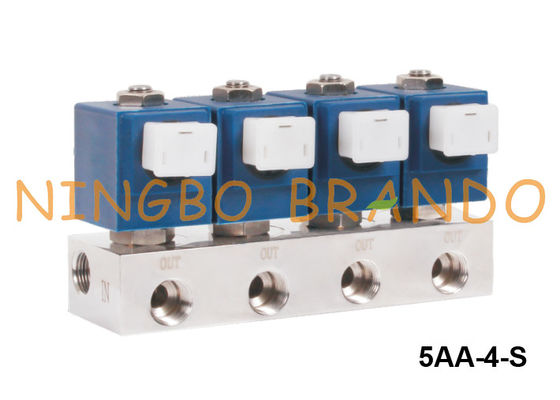 多岐管によって取付けられるステンレス鋼の電磁弁1/4" 3/8" 1/2」24V 220V