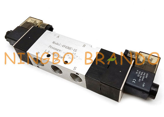 Airtacのタイプ4V430C-15 5/3の方法閉鎖した中心の空気の電磁弁