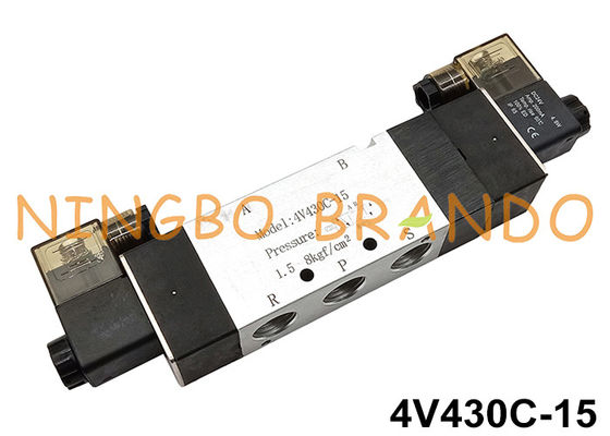 4V430C-15 5Ports 3Positionの空気の電磁弁DC24V AC220V